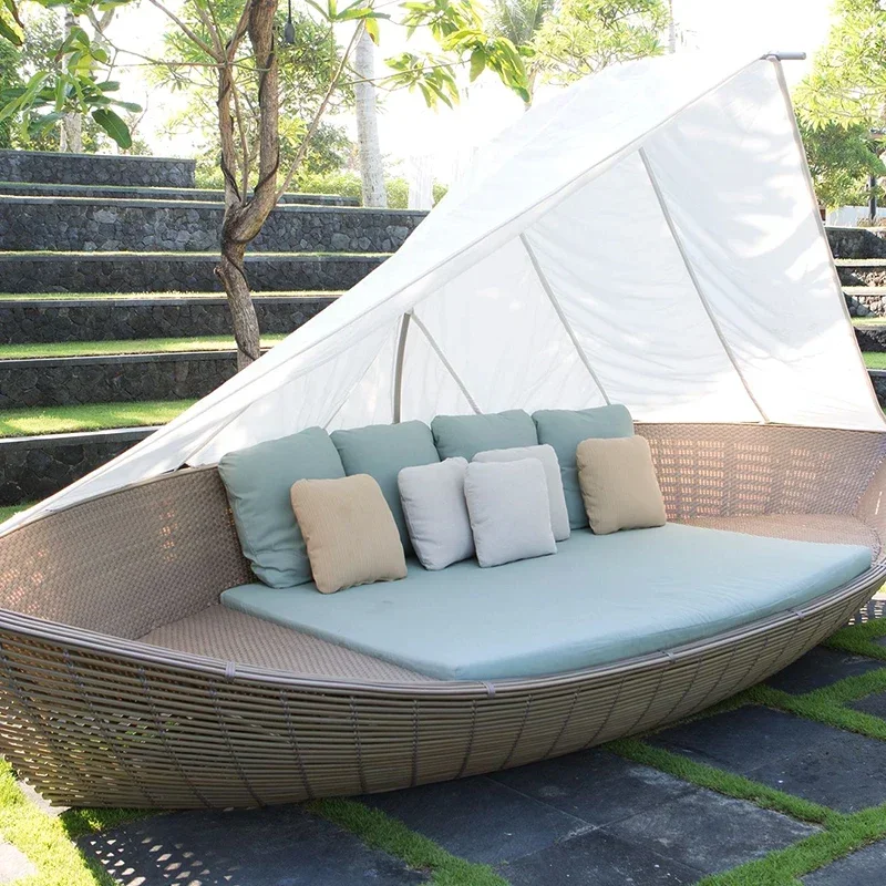 Outdoor sofa resort in northern Europe leisure creative sailboat rattan hotel club outdoor villa sofa