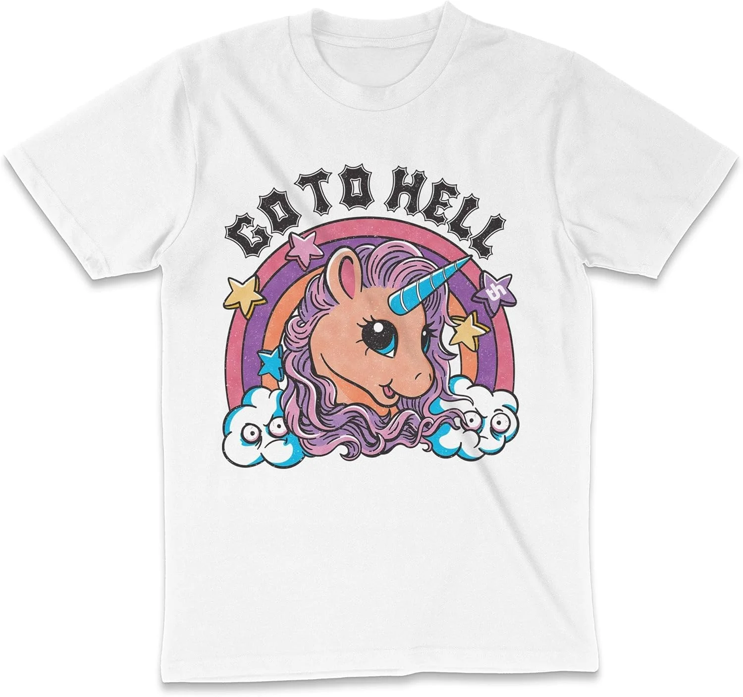 THRILL HOUSE Go To Hell Funny Rude Anti-Social Slogan Offensive Cute Fantasy  Personality Women T Shirt