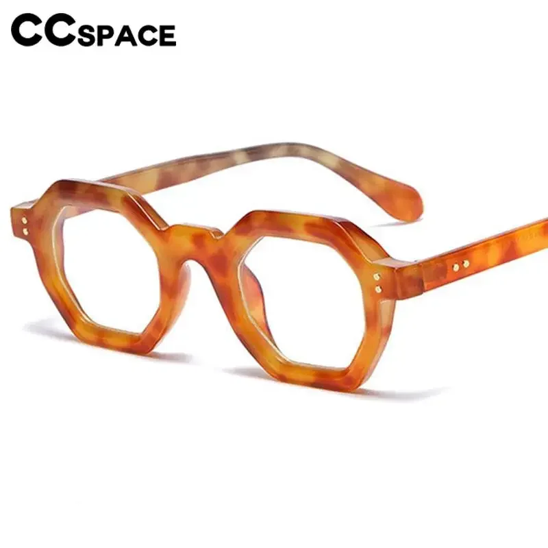 56891 Fashion Leopard Optical Spectacle Frame Polygon Rivet Outdoors Riding Protection Sun Glasses Uv400 Prescription Spectacles