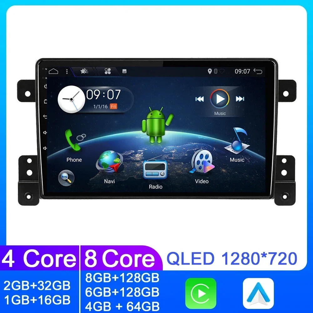 

2din Android 14 Car Radio For Suzuki Grand Vitara 3 2005 - 2013 2014 2015 Multimidia Video DSP 4G Wireless Carplay GPS Navigaion