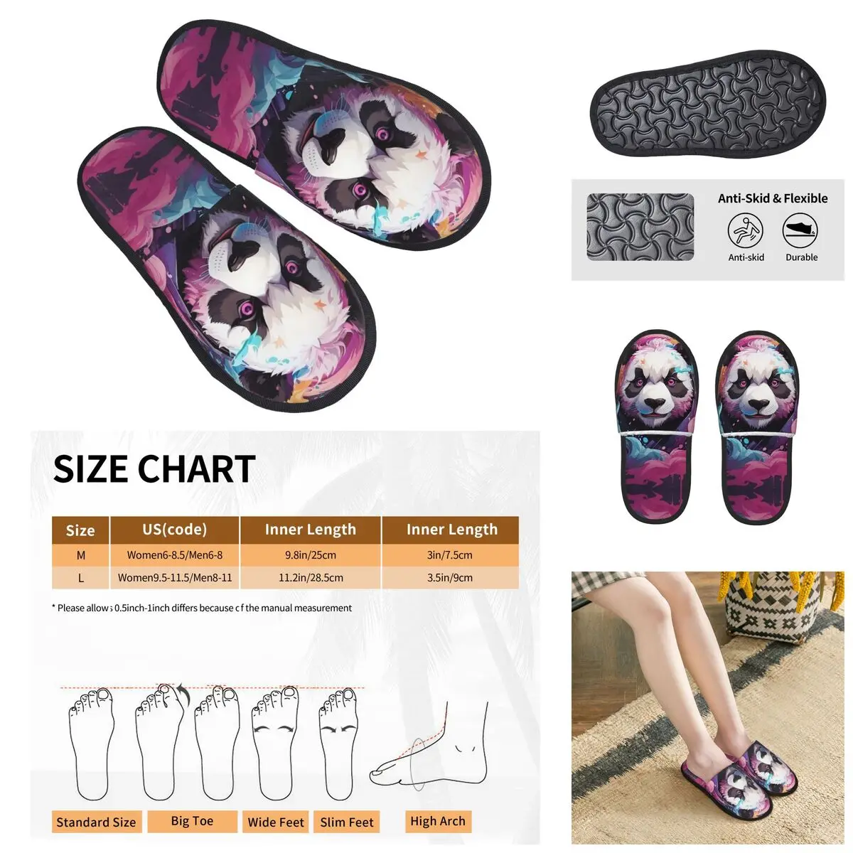 Cool Animals, Lions, panda Men Women Furry slippers,Cosy Color printing special Home slippers,Neutral slippers pantoufle homme