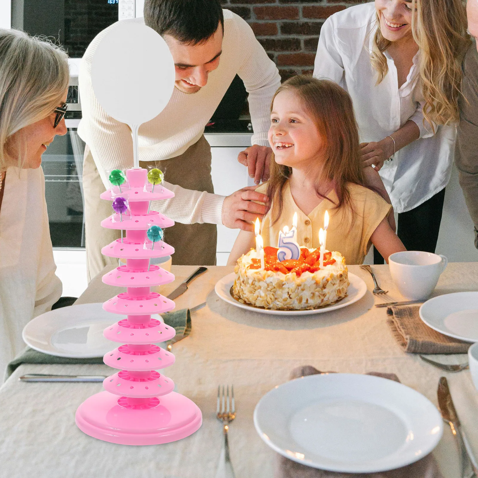 Lollipop Display Stand Multi-Layer Plastic Rack Sturdy Convenient Tabletop Holder for Parties Anniversaries Bake Sales Cake Pops