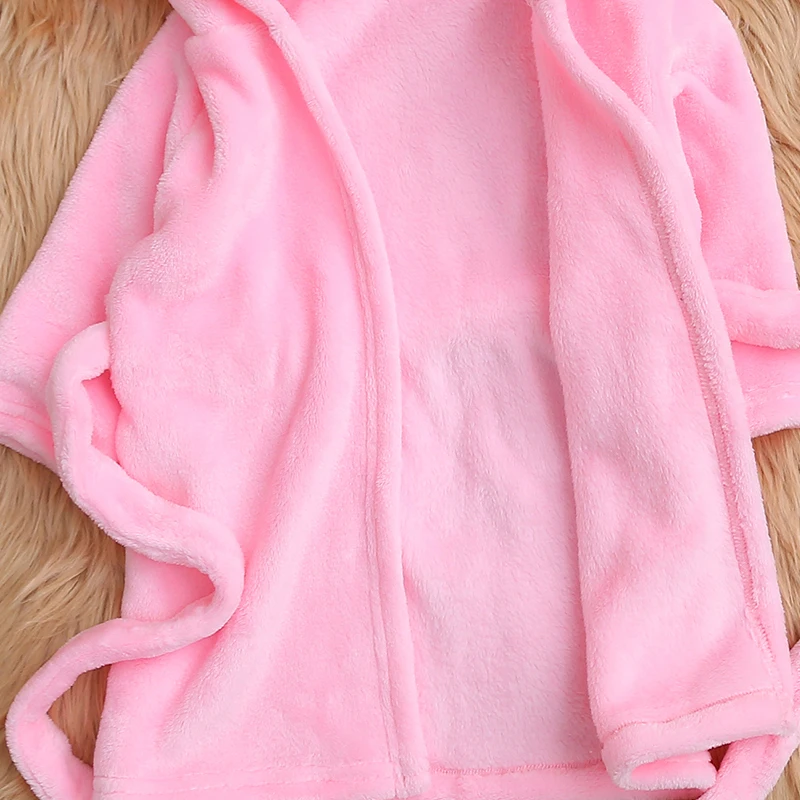 Autumn and winter baby children\'s coral velvet pajamas, baby hoodies, bathrobes, soft and comfortable pajamas, Child Accessories