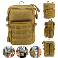 600D Nylon Waist Bag Men Tactical 3P Backpack Mini Multifunction Molle Bag  Wallet Phone Holder Bags Hiking Camping Hunting Bag