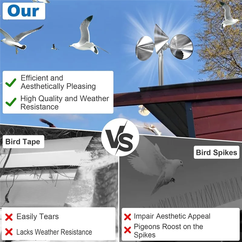 AT05-Wind Powered Scare Devices, Reflective Kites For Yard, Garden, Rooftop And Vegetable Gardens, All Birds Such As Pigeons