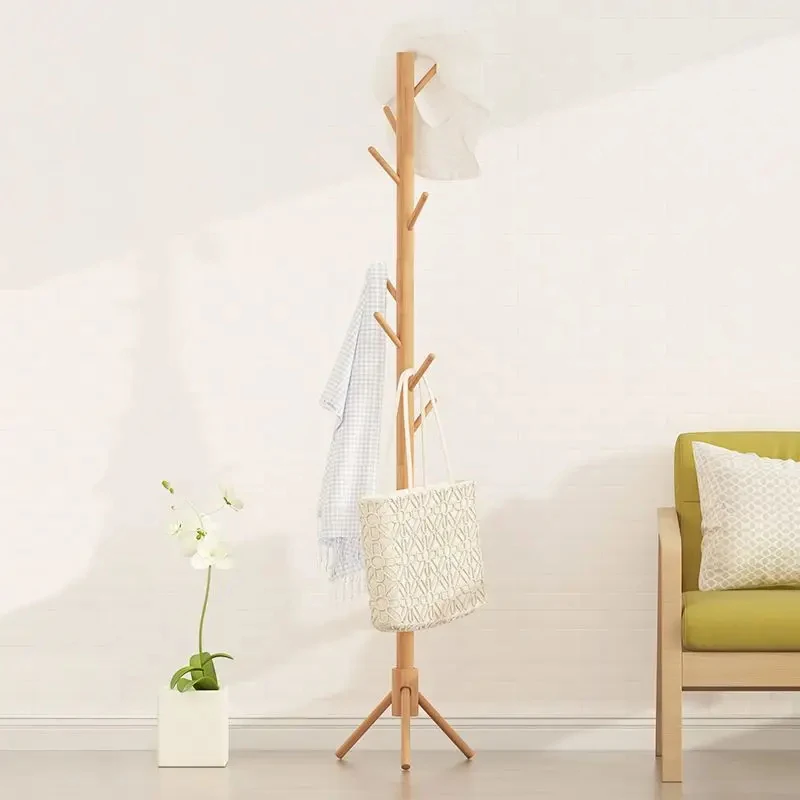 

Customize.Nordic Modern Simple Style Clothes Tree Bedroom Living Room Porch Floor Clothes Rack Wooden Clothes Stand