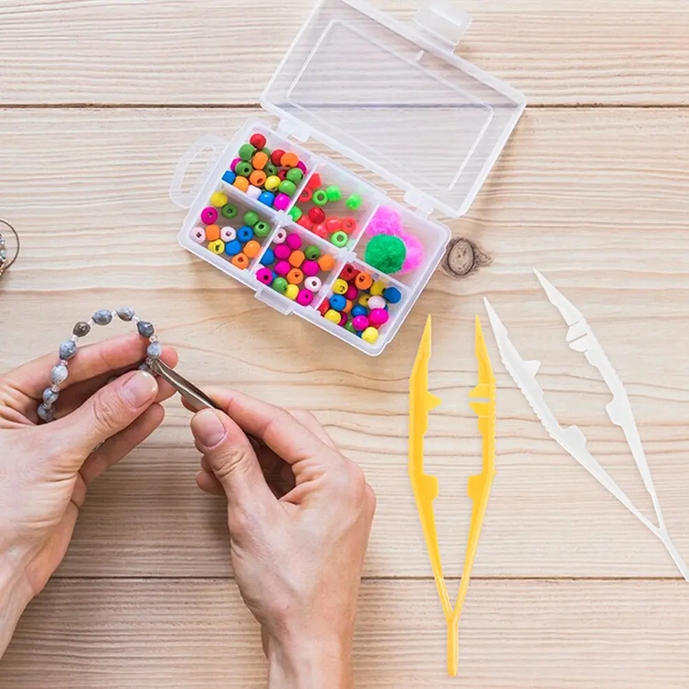 

Набор из 30 пластиковых пинцетов с эргономичными нескользящими ручками для рукоделия, изготовления украшений, работы с бусинами, наклейками и штампами