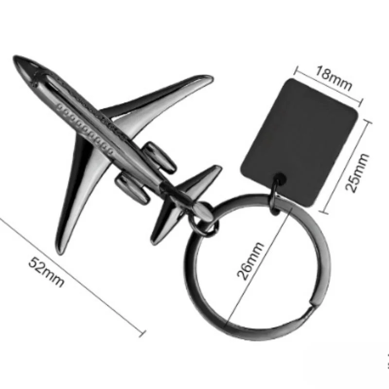 Creative Metal 3D Airplane Model Keychain Vintage Men\'s Pendant Car Keychain Gift