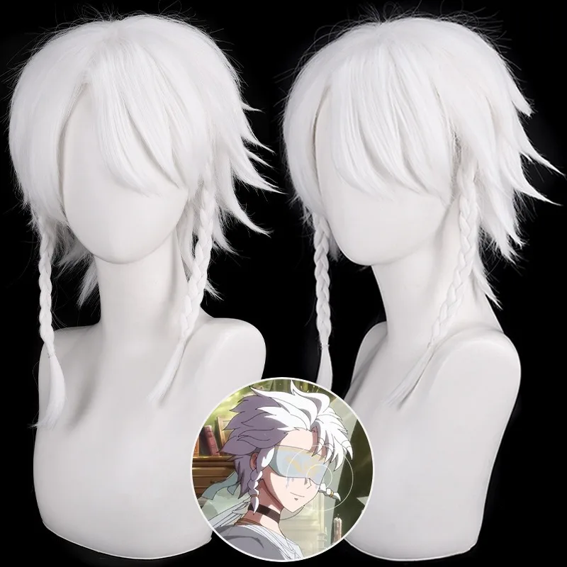 Anime Identity Ⅴ Game Cos Seer Eli Clark Under The Truth Role Playing Upturned Short Hair 40cm Stage Play White Cosplay Wig