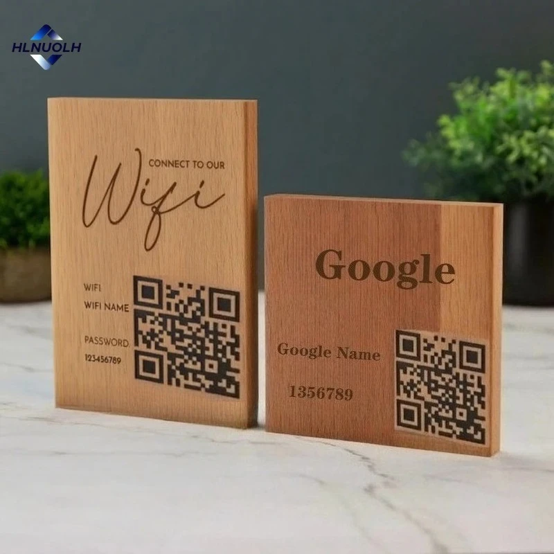 

Custom Wooden Google Review Sign Scan Code Wood Social Media Signs for Your Business Retail Store Decors Retro Home Decor Plaque