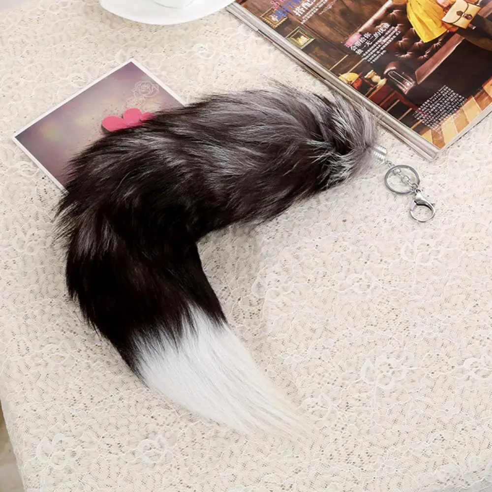 Fox Fur Tail Keyring Key Chain Tassel Bag Handbag Pendant Purse Accessory Gift Bags Fashion Charm Keys Holder Car Keychain