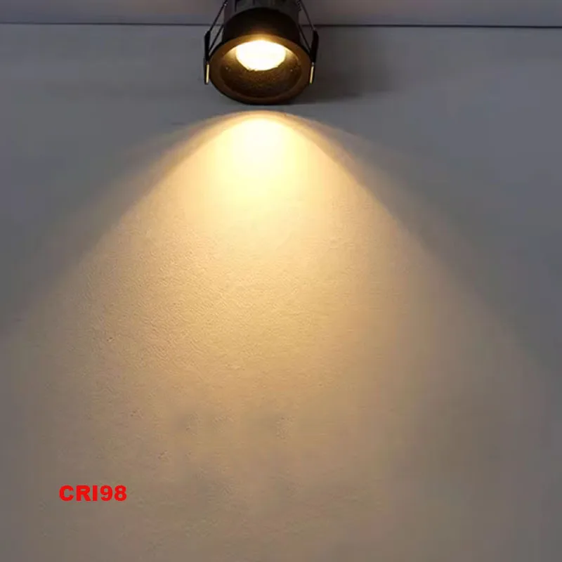 1/4 Buah Lampu Sorot LED Anti Silau 3W Lampu Downlight Langit-langit Led Mini Bohlam Bola Mata untuk Etalase Konter Kabinet 36 Derajat 220V