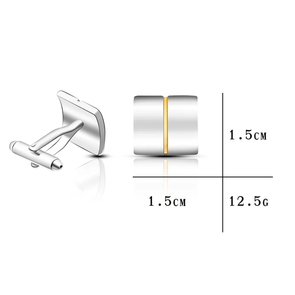 Geometric Line Two-color Cufflink Exquisite Cufflinks Business Wedding Suits Personalized Decorative Accessories Men's Shirts