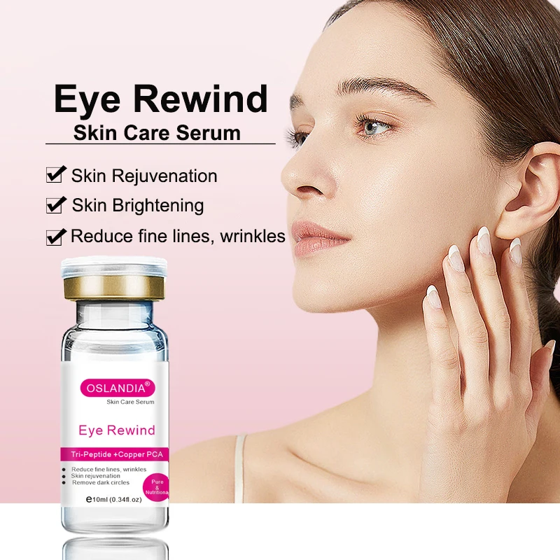 Oslandia Eye Rewind Tri-Peptide Copper PCA Face Essence Anti-wrinkle Remove Eyes Dark Circle Skin Facial Serum 10mLx12 Vials/Box