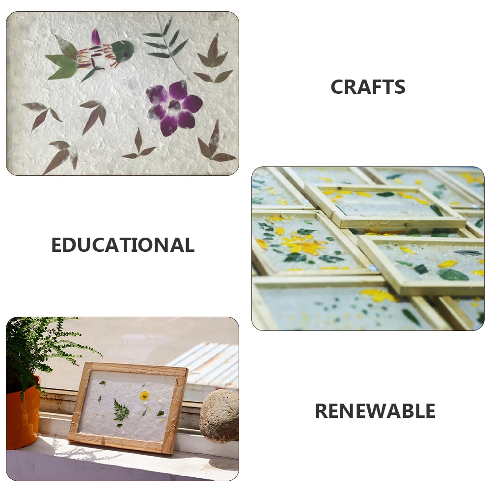 

1Set DIY Paper Making Frame Kit Includes Wooden Press and Dry Pulp for Kids Crafting Education Art Projects At Home School