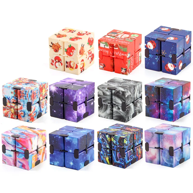 9 Style Fidget Sensory Cube Toys Starry Sky Infinity Square antistress Cube Fingertip Toys for Children Adult