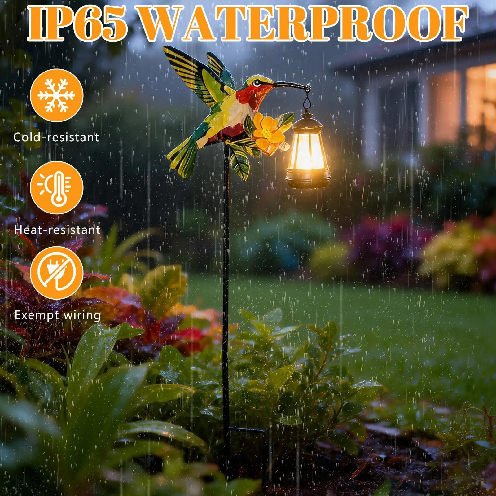 

Solar Path Lights Hummingbird Garden Waterproof Lantern Courtyard Solar Lights For Outdoor Patio Backyard Porch Lawn Walkway