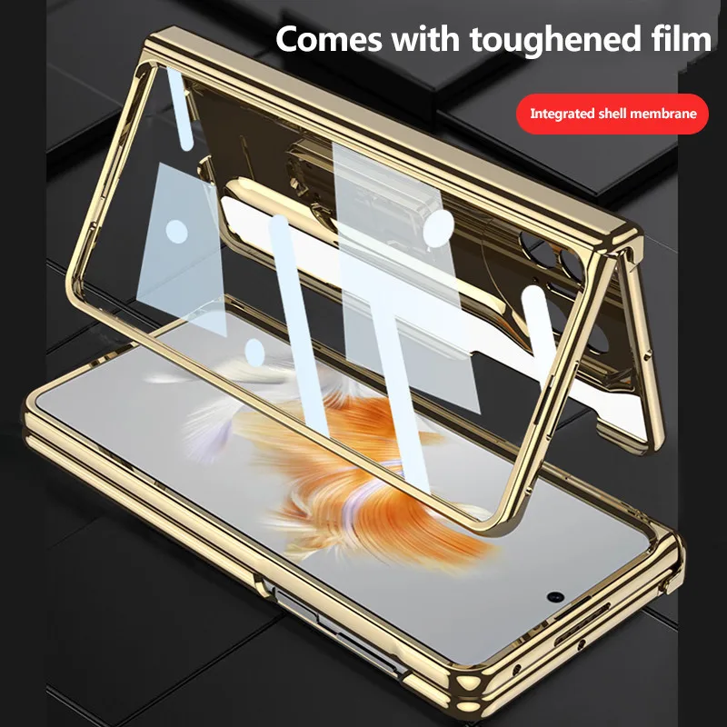 Ultra Thin Electroplated Supercar Kickstand Magnetic Folding Candy Solid Color Phone Case For Huawei Mate X3 X5