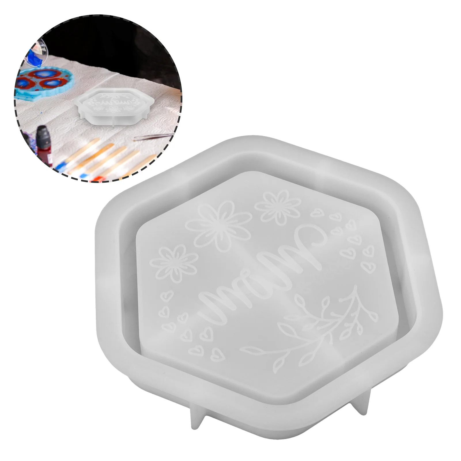 

Creative Silicone Jewelry Tray Mold DIY Casting Mold for Epoxy Resin Mother's Day Gift Non-Stick Design Silicone Molds for Tray