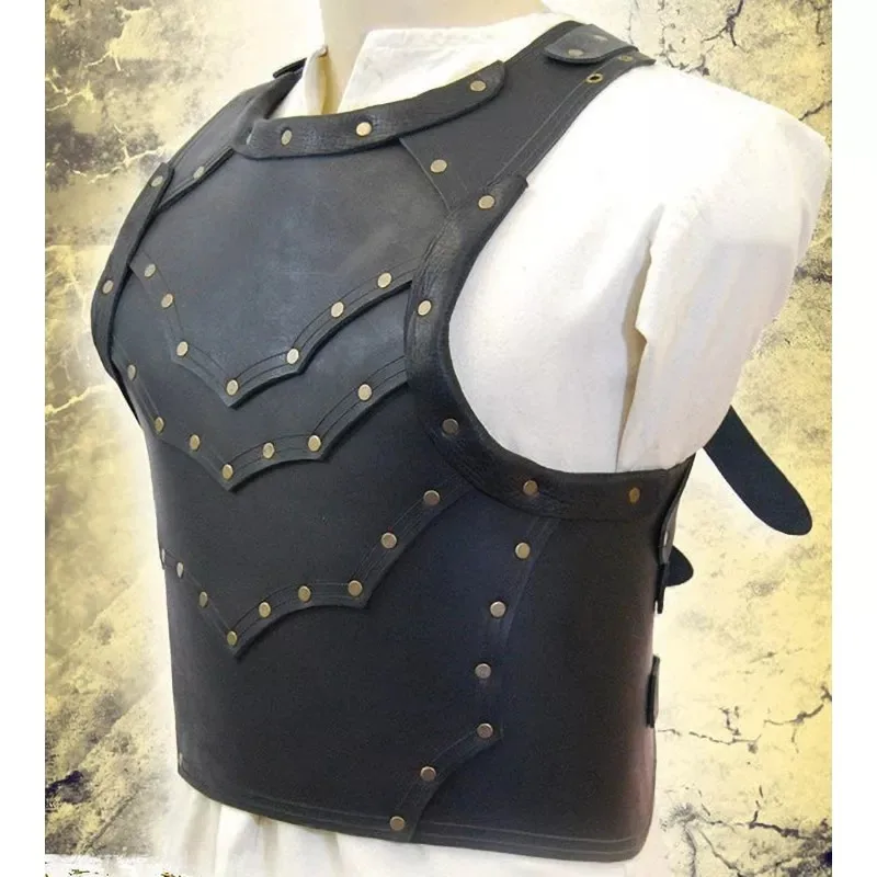 Medieval Viking Pirate Gladiator PU Leather Armor Cuirass Reenactment Costume Jacket LARP Steampunk Vintage Breastplate For Men