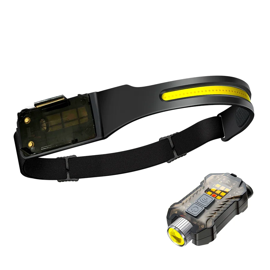 COB LED-koplamp Inductiekoplamp Ingebouwde batterij USB oplaadbare hoofdzaklamp Outdoor Camping Vissen Sensorkoplamp
