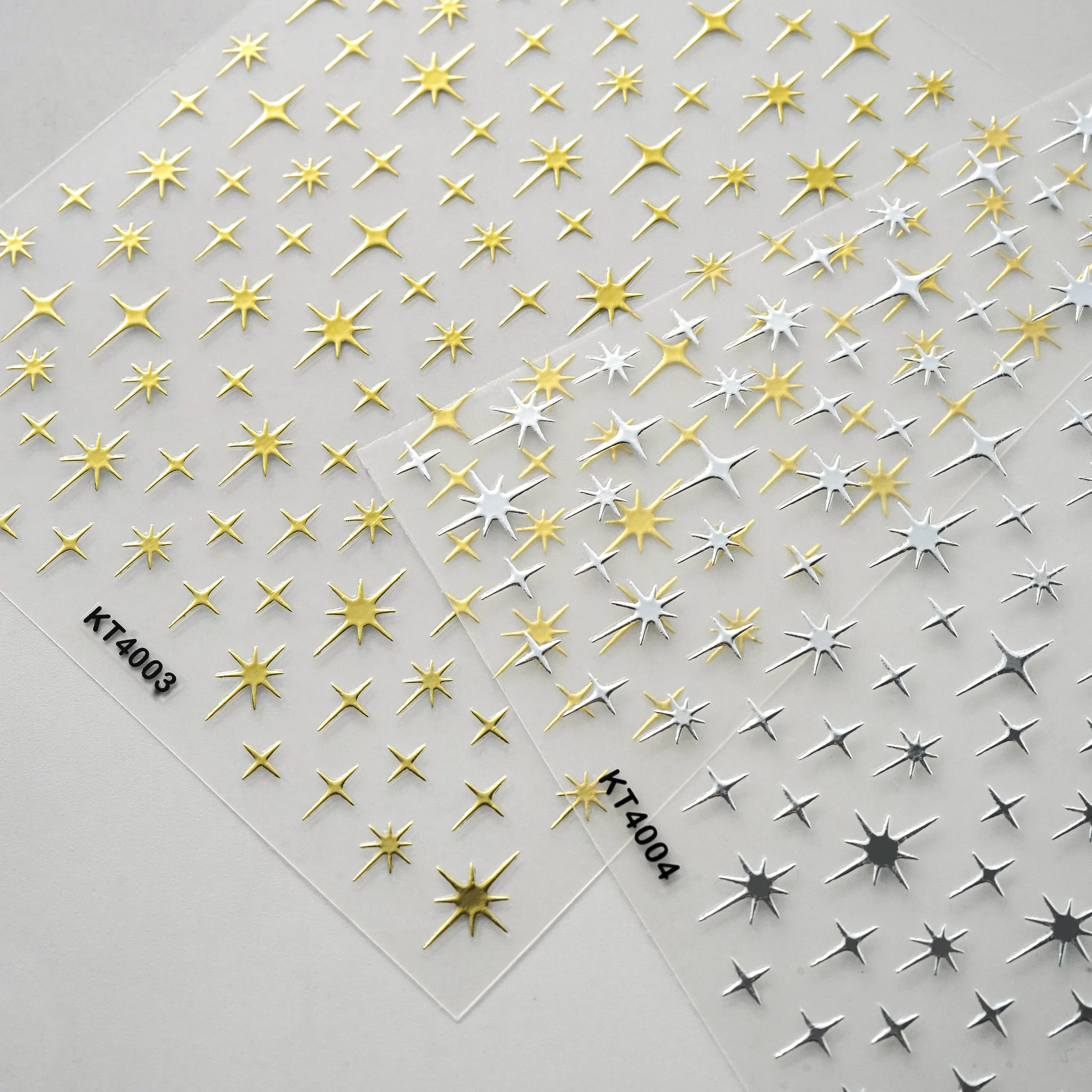 Pegatinas decorativas para decoración de uñas, calcomanías para manicura con diamantes de imitación brillantes, venta al por mayor, estrellas láser estampadas en oro brillante, autoadhesivo 3D