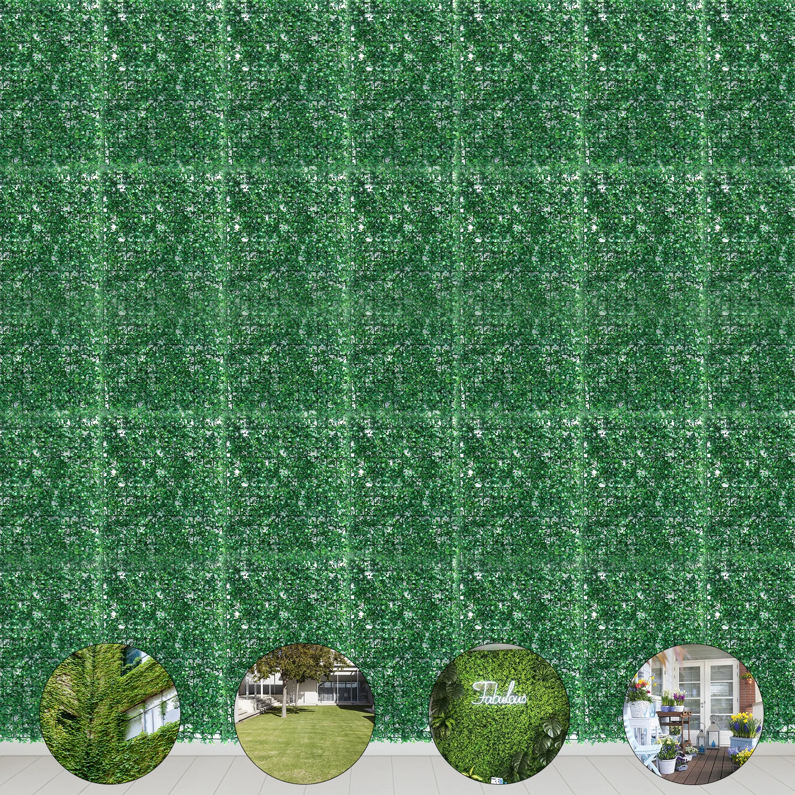 

Artificial Grass Wall – Realistic Hedge Panel, Privacy Fence, Customizable Greenery Backdrop for Living Rooms, Balconies, Patios