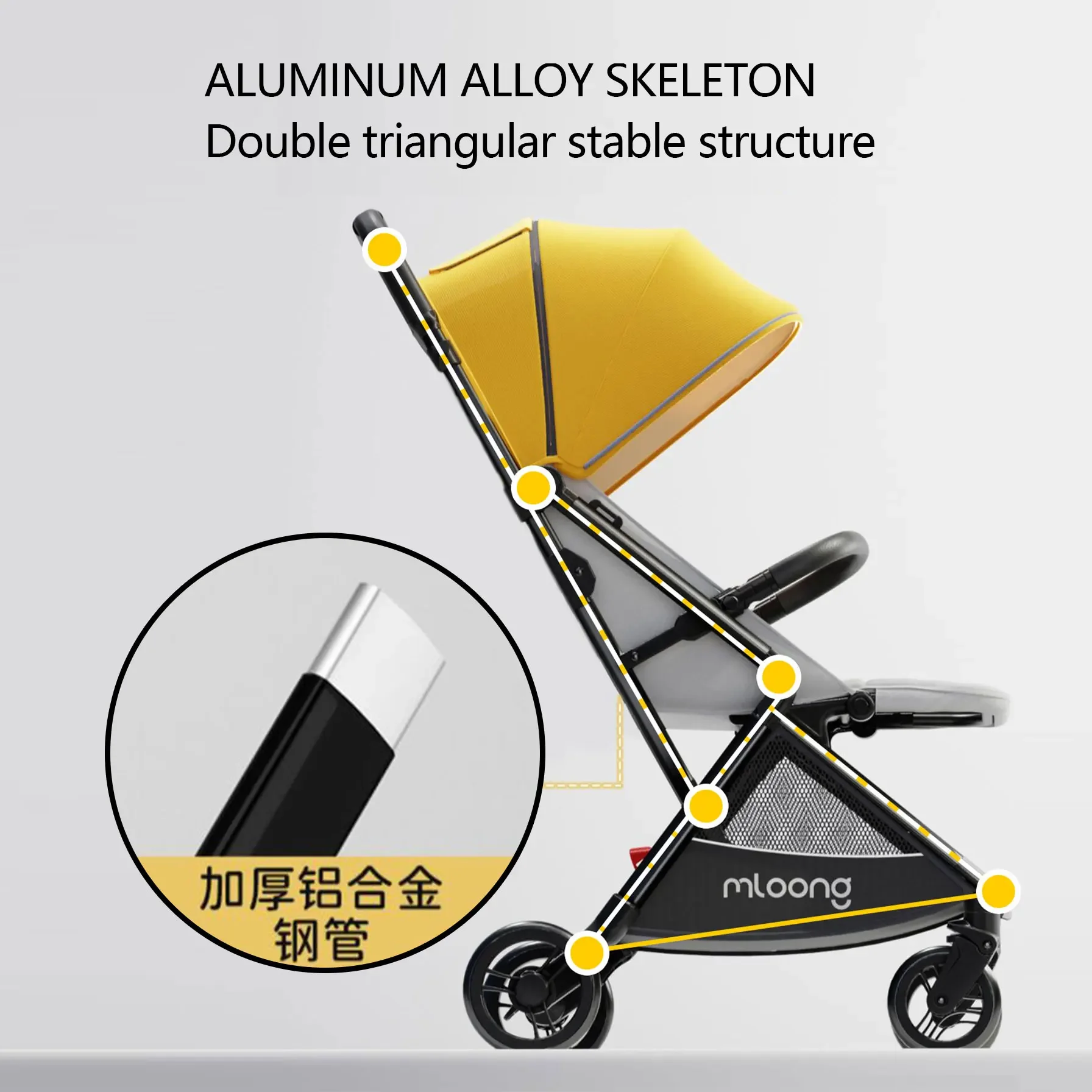 New Automatic Folding Baby Stroller Lightweight & Foldable Infant Stroller To Explore with Adjustable Ceiling