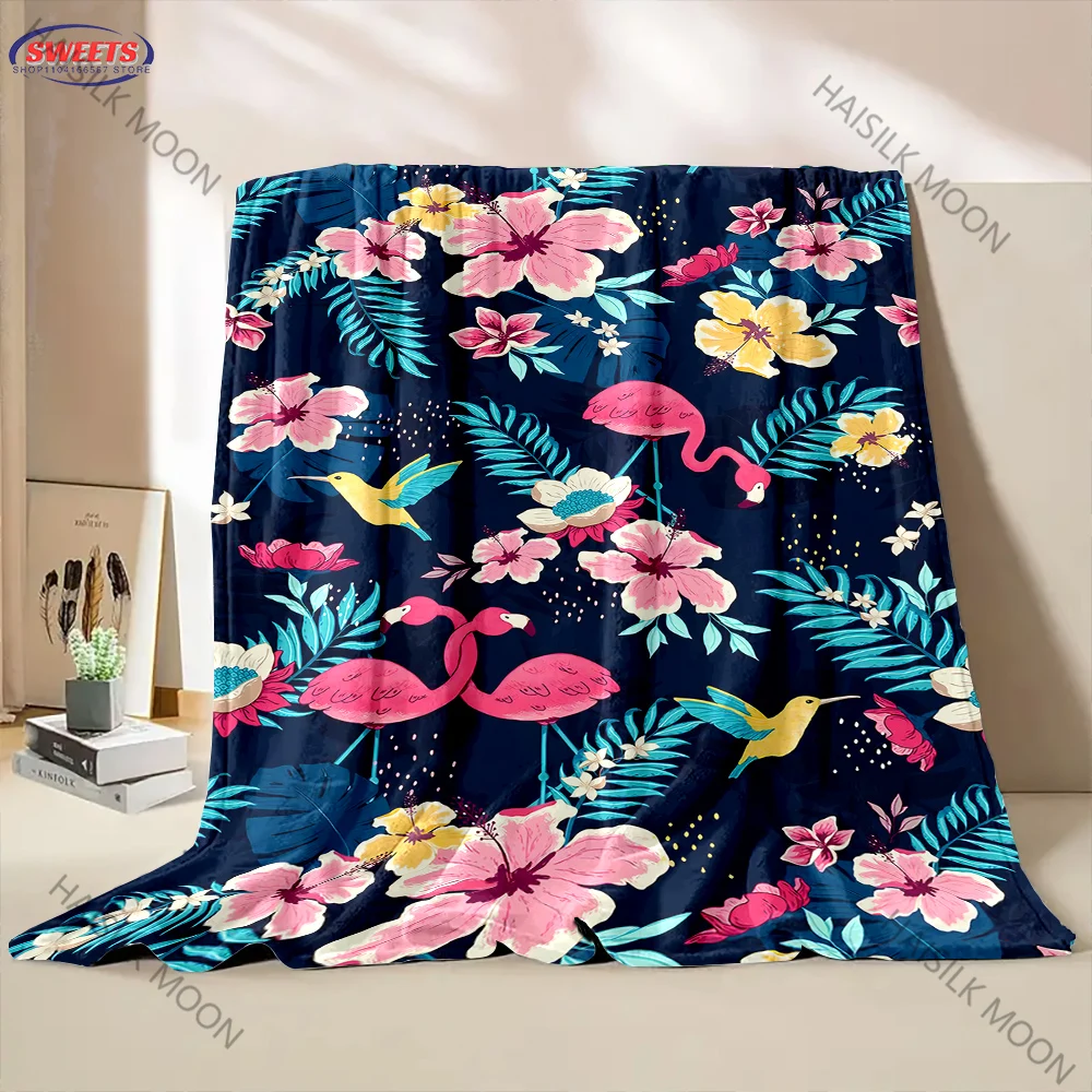 New Arrival Beautiful flamingo Print Flannel Blanket Luxury Bed Blanket for Daughter Wife Couch Soft Cozy Lightweight Nice Gifts