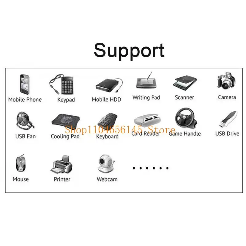 5asd USB Hub Dockingstation 7 Ports 5 Gbit/s Datenübertragung Einzelne Schalter-LED – Detail 3