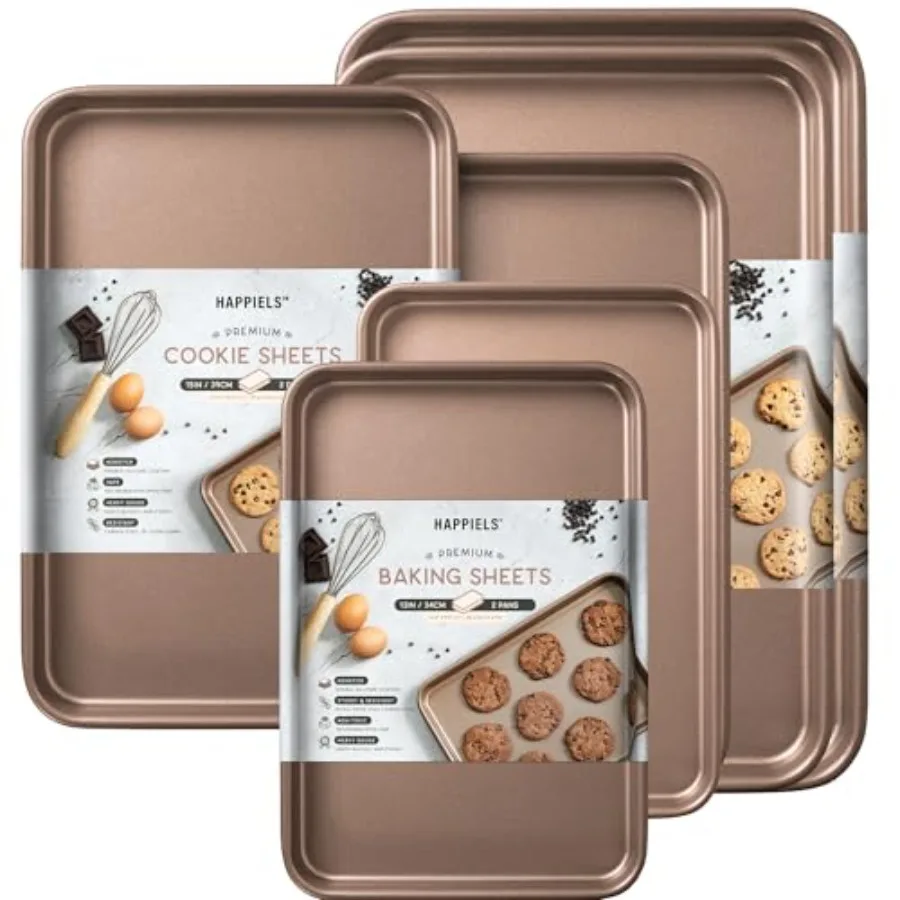 

HAPPIELS Nonstick Baking Sheets Set of 6 PFOA BPA Free NonToxic