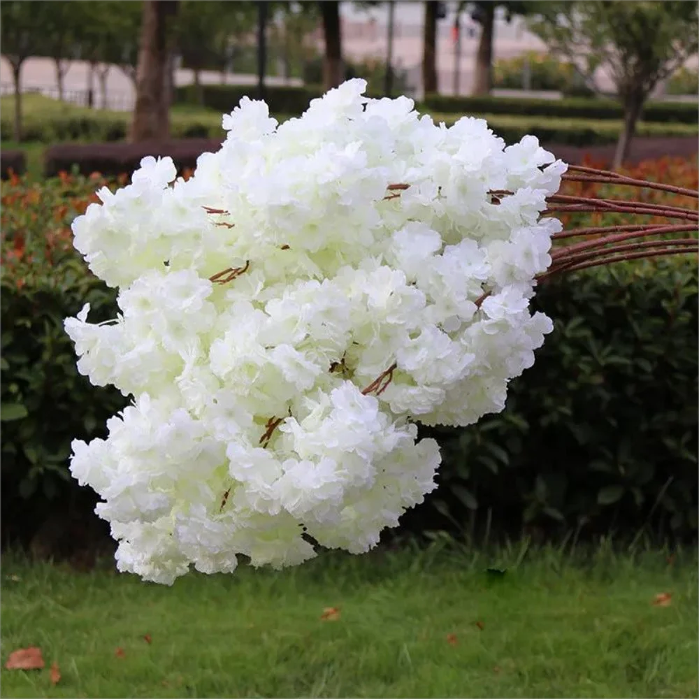 Artificial Flowers for Wedding Arch Decoration, Fake Flower, Silk Hydrangea, White Branch, Home Decor, 140 Heads, 50/600Pcs