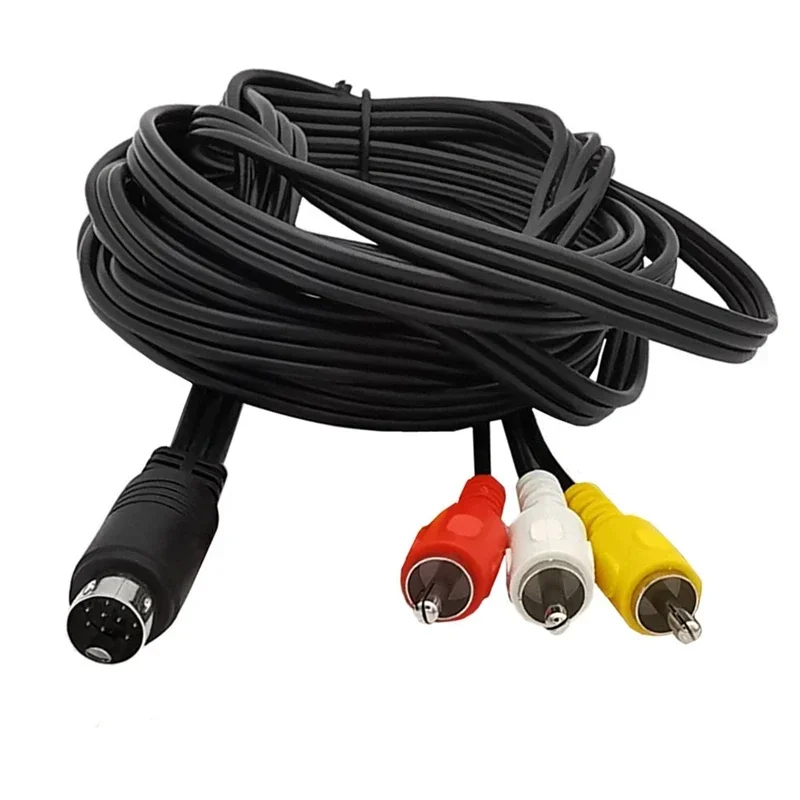 Kabel przejściowy Mini DIN 9pin S-Video na 3 RCA męski żeński do telewizora RGB HDTV Audio Video AV Kabel 1,8 m