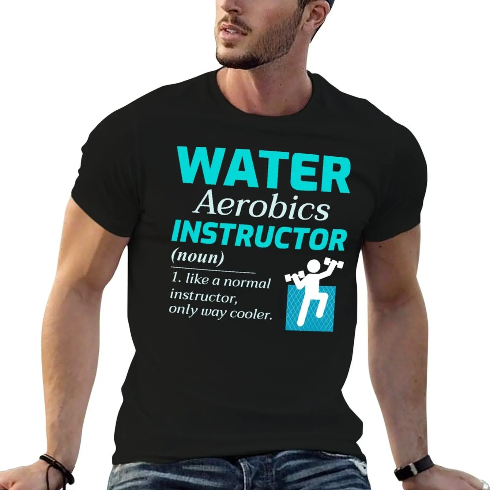 T-Shirt d'instructeur d'aérobic aquatique, d'entraînement aquatique, t-shirts anime, t-shirts surdimensionnés en coton, t-shirt de haute qualité