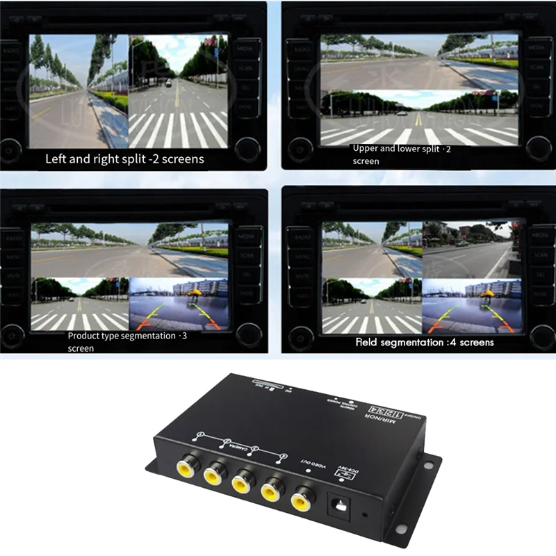 

Автомобильный 4-канальный регистратор управления, переключатель управления автомобильной камерой, переключатель управления, объединительный блок для 360 ° Панорамное изображение