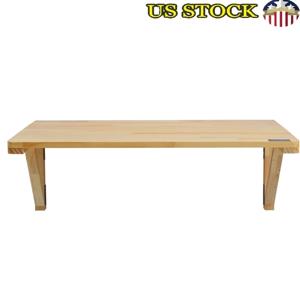 

Wall Mounted Foldable Desk Space Saving Drop Leaf Table Pine Wood Durable Easy Installation Versatile Use Secure Rounded Corners