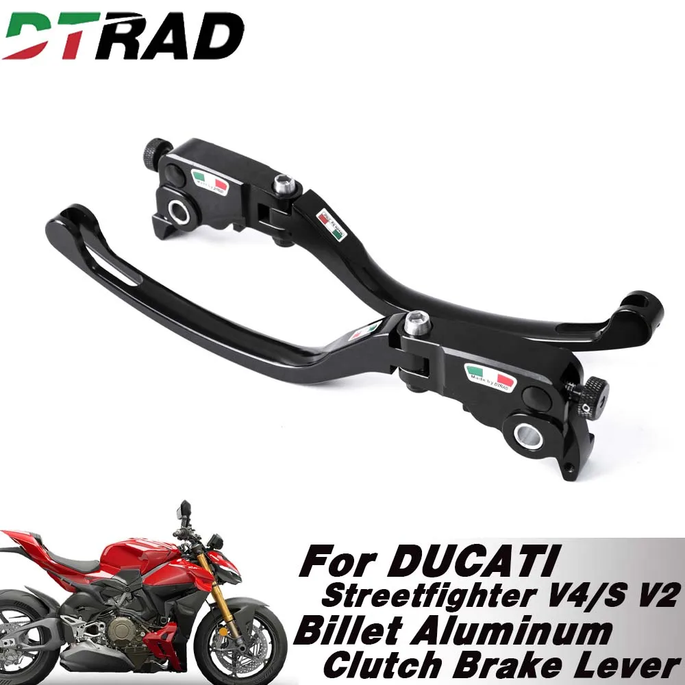 

For DUCATI Panigale/Streetfighter V4/S V2 2020-2025 Billet Racing Adjustable Clutch Brake Lever Front Control Folding Handles