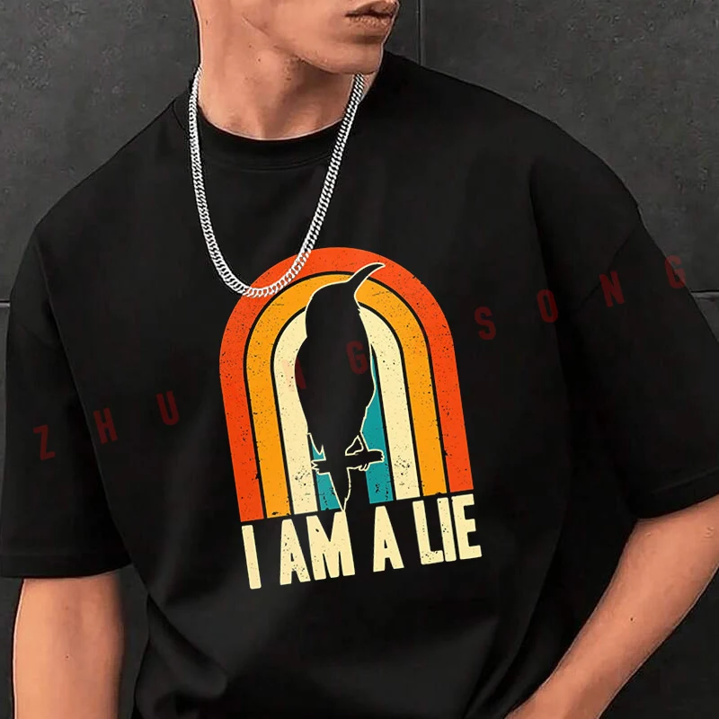 

Vintage Retro I Am A Lie Men's Fashion T-shirt Casual Trendy Tshirts For Summer Comfortable Short Sleeve Tops