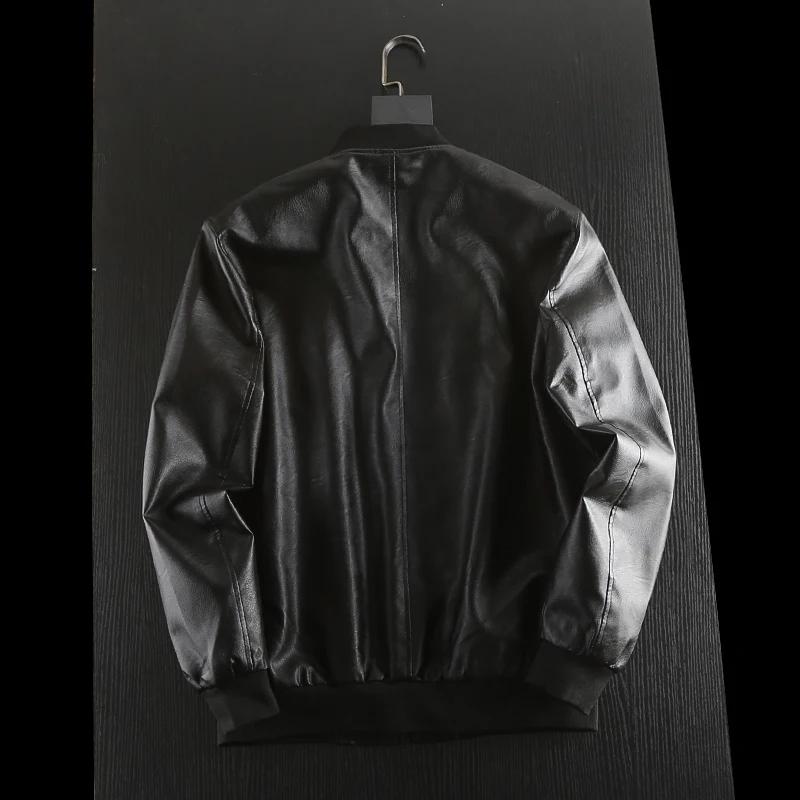 

Мужская куртка с бейсбольным воротником Thiened Fce на подкладке, повседневная куртка из искусственной кожи, осень-зима Faion Urban Sle Long Sve Stand Fit