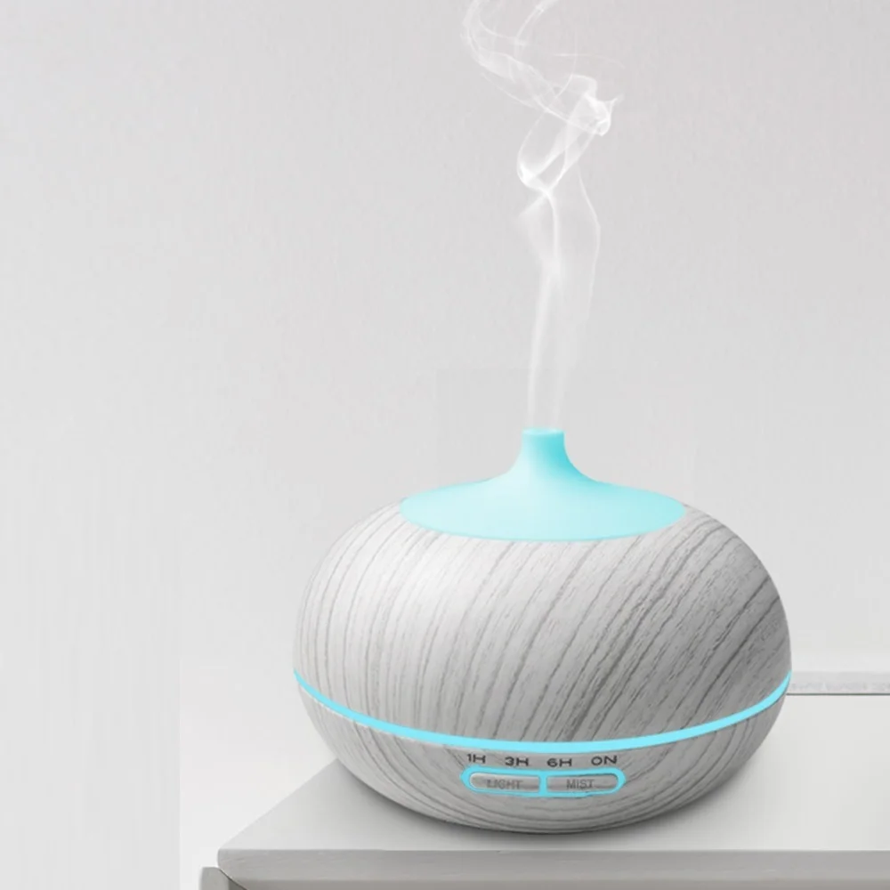 

Wood Texture Essential Oil Diffuser 550ml with Remote 7-Color Mood Lighting Whisper-Quiet Humidifier 6-Pack Bundle