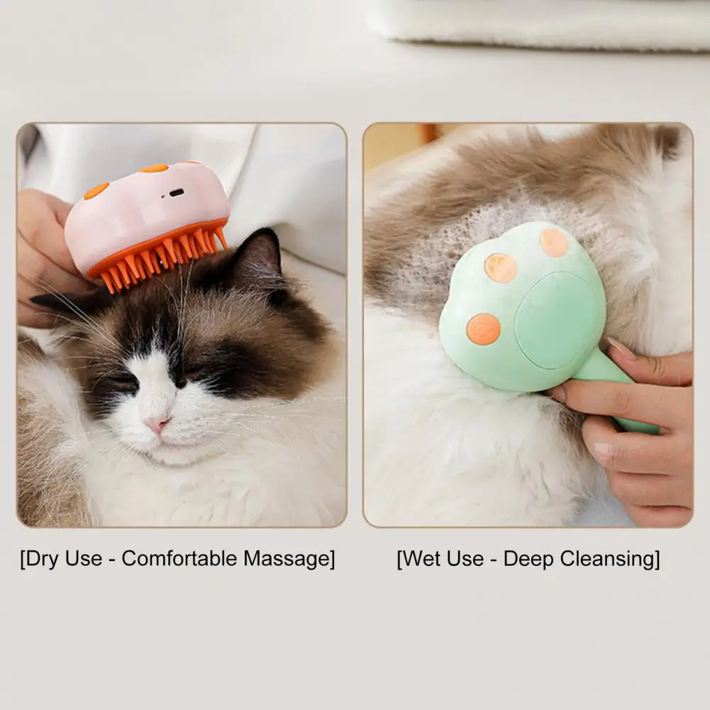 Multifunctional Cat Grooming Tool Anti-static Pet Comb Self-cleaning Cat Grooming Brush for Long Short-haired Pets Indoor Pet