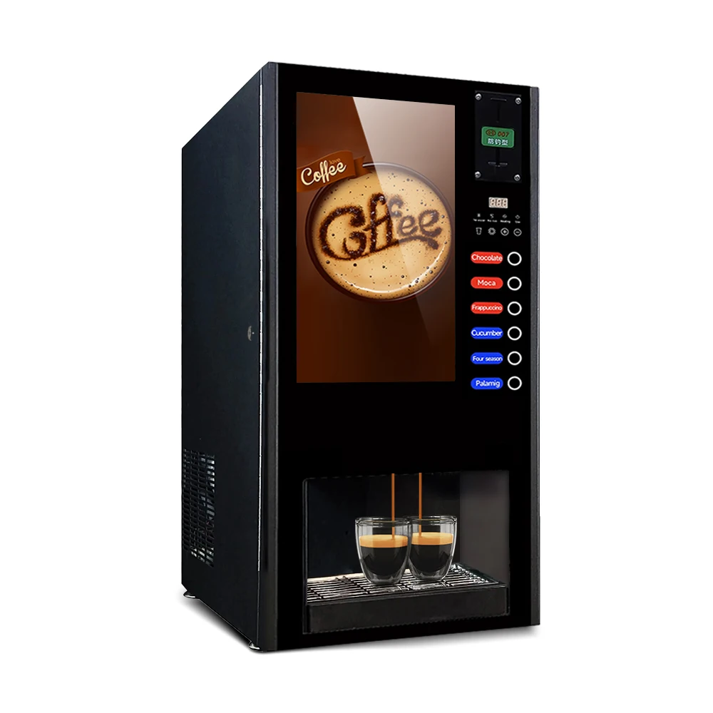 

Полностью автоматический дозатор свежего приготовления, система оплаты монет, торговый автомат горячего коммерческого кофе с автоматическим дозатором чашек