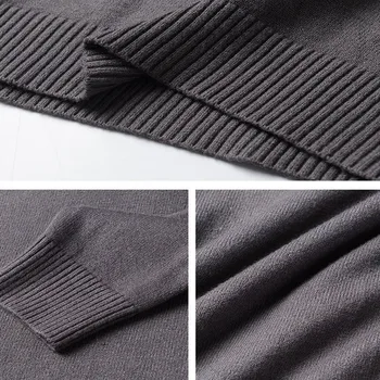Korean Fashion Autumn Winter Sweaters Men Pullovers Fleece Turtleneck Knitted Sweatshirt Warm Bottoming Shirts 5