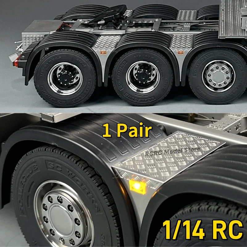 

1 Pair 1/14 RC Truck Anti-slip Plate With Clearance Lamp Side Lamp DNBHWBD-TY-1 For Tamiya LESU 1 14 RC Truck Parts Accessories