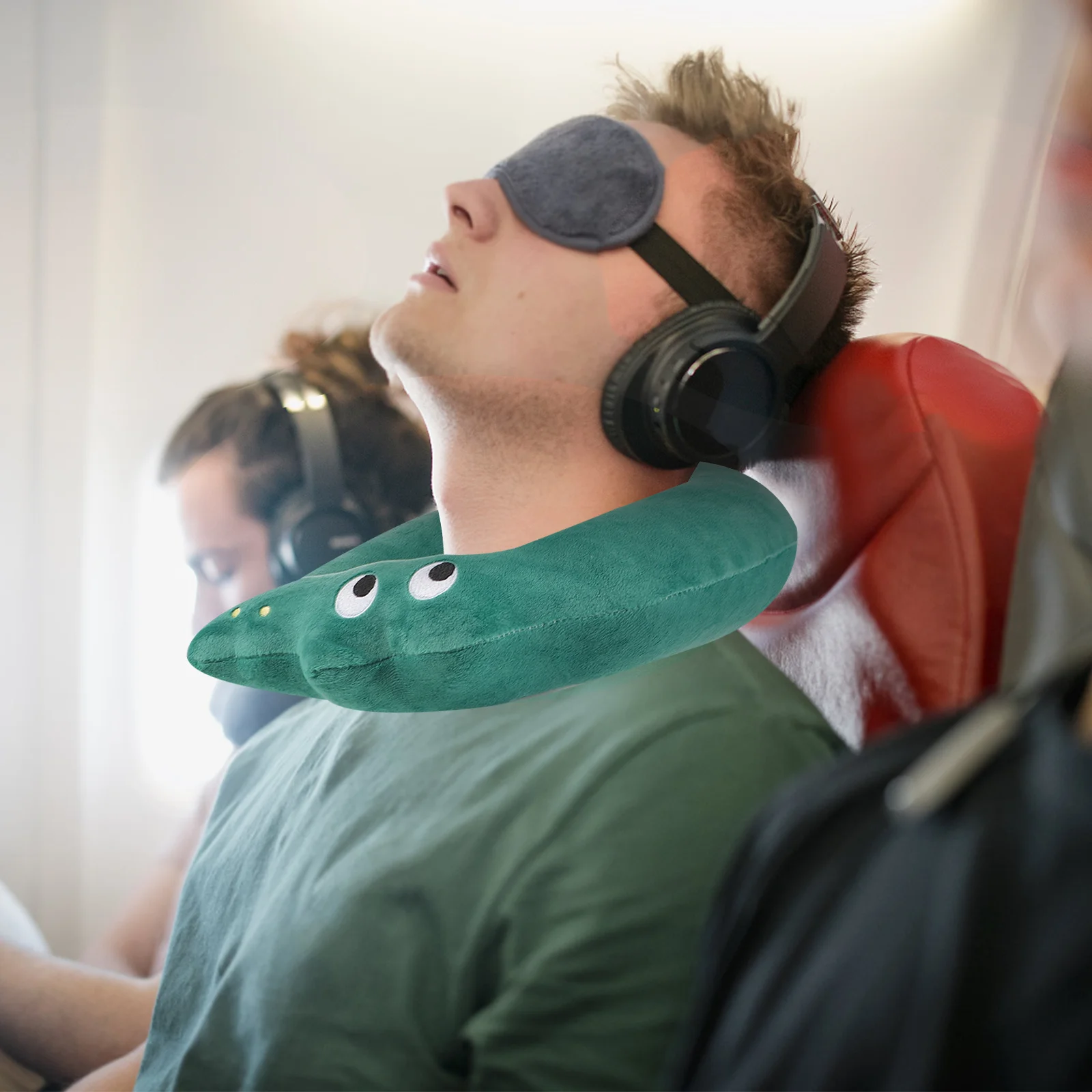 

Crocodile Neck U-Shaped Travel Pillow For Airplane Car Train Portable Ergonomic Support Cushion - Cartoon Nap Pillow For