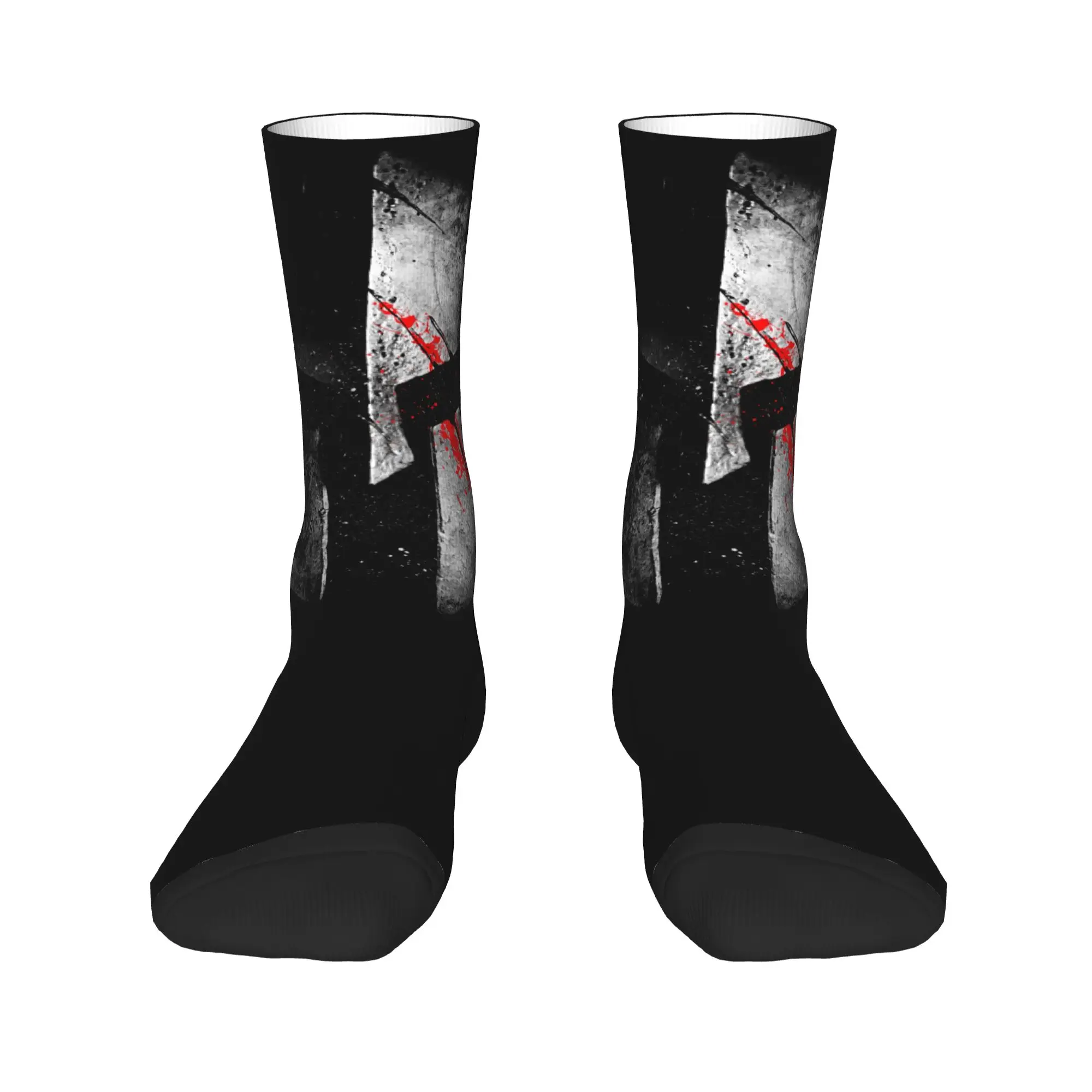 Custom Cute Sparta Skull Spartan Helmet Socks Women Men Warm 3D Print  Sports Football Socks view 2