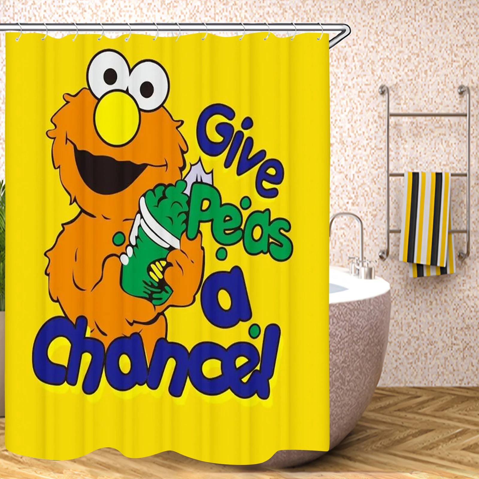 Sesame Street Bathroom Accessories Shower Curtain Sets Full Set  Luxury Curtains Bath Waterproof