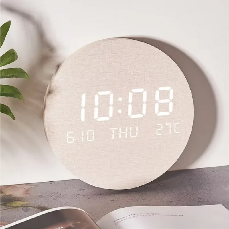LED Digital Wall Clock Temperature Date Time Multi-function Display Living Room Home Bedroom Silent Clock Fashion Wall Clock
