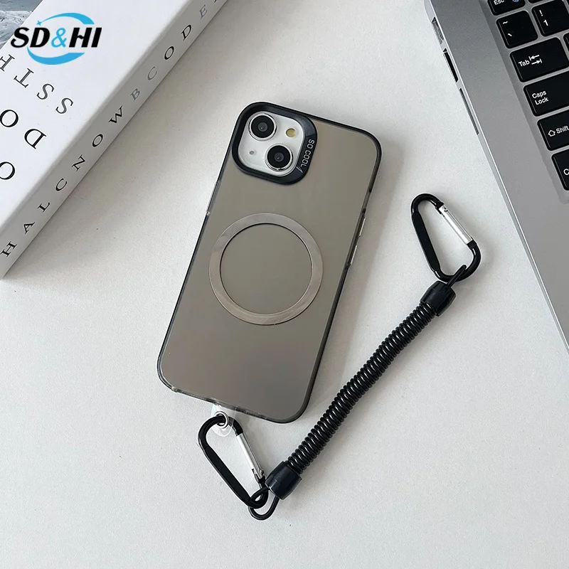 Magsafe Clip Mount Magnetic Belt Clip Holder Backpack Mobile Phone Holder Metal Hook Spring Rope For IPhone Accessories