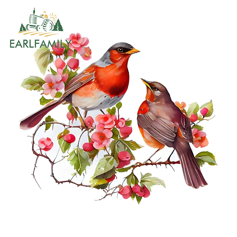 EARLFAMILY Hummingbird with Flower Car Stickers Enchanting Laptop Computer Case Decal Occlusion Scratch Window Vinyl Car Wrap